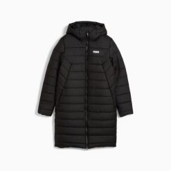Płaszcz puchowy damska Puma ESS LOGO PADDED czarny 68833801 r XS. Czarne płaszcze Puma, na zimę, l, bez wzorów, z puchu, sportowe, bez kaptura. Za 302.99 zł.