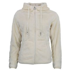 Polar z kapturem dla kobiet Peak Mountain Alanzo. Białe bluzy z polaru Peak Mountain, bez wzorów, z polaru. W wyprzedaży za 238.00 zł.