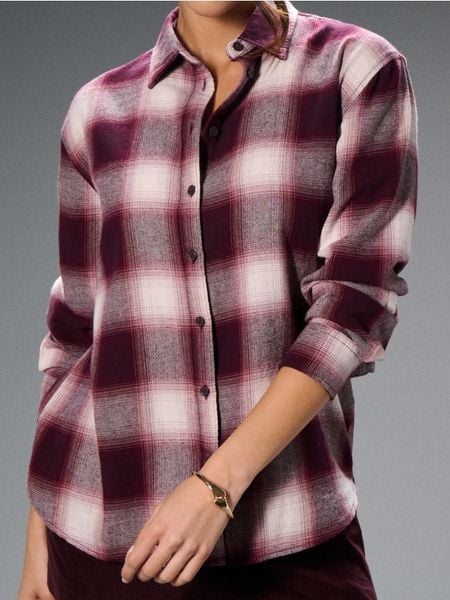 Koszula w kratę - bordowy. Czerwone koszule Sinsay, l, bez wzorów, bez kołnierzyka, bez ramiączek. Za 49.99 zł.