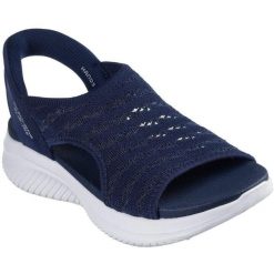Sandały damskie Skechers Ultra Flex 3.0 Sandal - Sun W. Niebieskie sandały Skechers, bez wzorów, z materiału, bez obcasa, bez zapięcia. Za 390.00 zł.