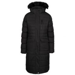 Damska długa kurtka Trespass Sasha. Czarne kurtki Trespass, xl, bez wzorów, z futra, casualowe, bez kaptura. Za 332.99 zł.