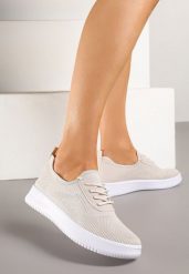 Beżowe Siateczkowe Buty Sportowe Sneakersy Eravessa. Brązowe buty sportowe lifestyle Renee, bez wzorów, z jeansu, bez zapięcia. W wyprzedaży za 43.99 zł.