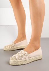Beżowe Espadryle z Plecionym Sznurkiem i Geometrycznym Wzorem Sdivira. Brązowe espadryle Born2be, bez wzorów, z jeansu, eleganckie, bez obcasa, na obcasie. W wyprzedaży za 72.24 zł.
