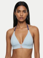 Calvin Klein Swimwear Góra od bikini LV00Q61225 Niebieski. Niebieskie bikini Calvin Klein Swimwear, bez wzorów, z syntetyku. Za 229.99 zł.