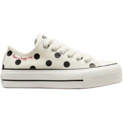 Buty sportowe Converse Chuck Taylor All Star Lift Platform Polka Dots. Brązowe buty treningowe Converse, bez wzorów, bez zapięcia, na fitness i siłownię. Za 590.00 zł.