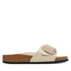 Klapki Birkenstock. Klapki Birkenstock, bez wzorów, bez obcasa, bez zapięcia. Za 629.99 zł.