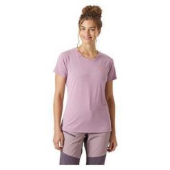 T-shirt damski Helly Hansen Skog graphic. Fioletowe t-shirty Helly Hansen, bez wzorów, casualowe, bez kołnierzyka, bez ramiączek. Za 233.50 zł.