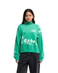 Bluza dla Kobiety CORONET PEAK Zielony. Zielone bluzy Quiksilver, m, z aplikacjami, z bawełny, bez kaptura. Za 319.99 zł.