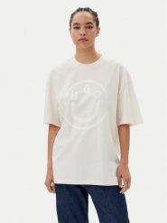 HUGO T-Shirt 50511471 Beżowy Oversize. Brązowe t-shirty Hugo, xs, bez wzorów, z bawełny, bez kołnierzyka, bez ramiączek. Za 189.99 zł.