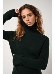 AUTHENTIC CASHMERE Kaszmirowy golf "Fornet" w kolorze ciemnozielonym rozmiar: S. Zielone swetry AUTHENTIC CASHMERE, s, bez wzorów, z kaszmiru, bez ramiączek. Za 259.74 zł.