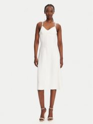 Elisabetta Franchi Sukienka koktajlowa AB74852E2 360 Biały Regular Fit. Białe sukienki Elisabetta Franchi, bez wzorów, z syntetyku, wizytowe, bez kołnierzyka, bez ramiączek. Za 2,579.00 zł.