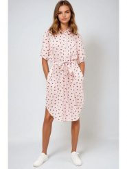 Monki Sukienka w kolorze jasnoróżowym rozmiar: XL. Różowe sukienki Monki, na co dzień, xl, bez wzorów, z tkaniny, bez kołnierzyka, bez ramiączek, midi, proste. Za 39.99 zł.