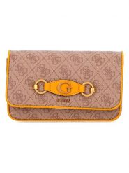 Guess Portfel w kolorze szaroróżowym - 20 x 12 x 5 cm rozmiar: onesize. Brązowe portfele Guess, z aplikacjami, z materiału. Za 220.12 zł.