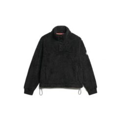 Sweter ultra-miękki z kołnierzem typu trucker dla kobiet Superdry. Czarne swetry Superdry, na zimę, bez wzorów, bez ramiączek. Za 407.10 zł.