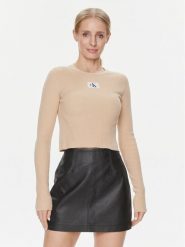 Calvin Klein Jeans Sweter Variegated J20J223233 Beżowy Slim Fit. Brązowe swetry Calvin Klein Jeans, xl, bez wzorów, z bawełny, bez ramiączek. Za 279.99 zł.