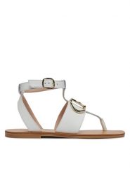 Liu Jo Sandały Saba 09 SA4121 P0102 Biały. Białe sandały Liu Jo, bez wzorów, ze skóry, bez obcasa, na płaskiej podeszwie, bez zapięcia. Za 549.99 zł.