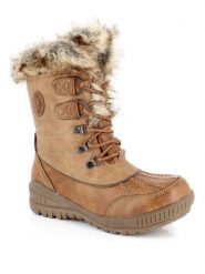 Kimberfeel Kozaki zimowe "Elena" w kolorze jasnobrązowym rozmiar: 37. Brązowe kozaki Kimberfeel, na zimę, bez wzorów, z materiału, eleganckie, z okrągłym noskiem, bez obcasa, bez zapięcia. Za 339.99 zł.