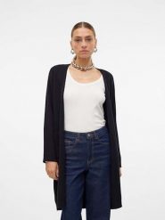 Vero Moda Kardigan "Saba" w kolorze czarnym rozmiar: M. Czarne swetry Vero Moda, m, bez wzorów, ze splotem, bez ramiączek. Za 154.07 zł.