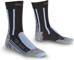 Skarpety trekkingowe damskie X-socks Trekking Silver. Czarne skarpetki X-Socks, bez wzorów, z materiału. Za 32.49 zł.