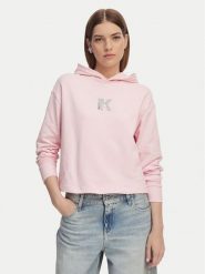 Karl Lagerfeld Jeans Bluza B2W20037 Różowy jasny Regular Fit. Czerwone bluzy Karl Lagerfeld Jeans, xs, bez wzorów, z bawełny, bez ramiączek, bez kaptura. Za 501.99 zł.