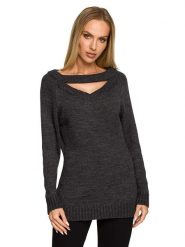 Made of emotion Sweter w kolorze antracytowym rozmiar: S/M. Czarne swetry Made Of Emotion, m, bez wzorów, bez ramiączek. Za 149.45 zł.