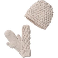 Czapka beanie + rękawiczki bonprix cielisty. Czapki zimowe marki bonprix. Za 59.99 zł.