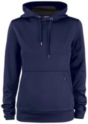 Clique Oakdale Women sportowa bluza z kapturem z poliestru – dark navy. Niebieskie bluzy z kapturem CLIQUE, s, bez wzorów, z materiału, z kapturem. Za 223.56 zł.