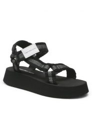 Calvin Klein Jeans Sandały Prefresato Sandal Webbing Mesh YW0YW00969 Czarny. Czarne sandały Calvin Klein Jeans, bez wzorów, z jeansu, bez obcasa, na płaskiej podeszwie, bez zapięcia. Za 399.99 zł.