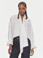 Pinko Bluzka Dedita Camicia . 103460 A19U Biały Oversize. Białe bluzki Pinko, bez wzorów, z bawełny, bez kołnierzyka, bez ramiączek. Za 579.99 zł.