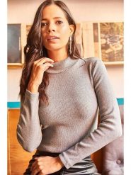 Olalook Sweter w kolorze szarym rozmiar: onesize. Szare swetry Olalook, bez wzorów, bez ramiączek. Za 39.99 zł.