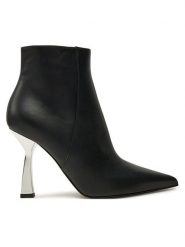 Pollini Botki SA21199C0LTDT000 Czarny. Czarne botki Pollini, bez wzorów, ze skóry, bez obcasa, na szpilce, bez zapięcia. Za 1,569.00 zł.