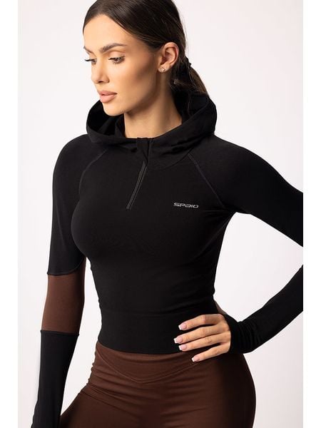 Spaio Bluza sportowa "Adapt" w kolorze czarno-brązowym rozmiar: XL. Brązowe bluzy z kapturem Spaio, xl, bez wzorów, z materiału, bez kaptura, outdoorowe. Za 208.99 zł.