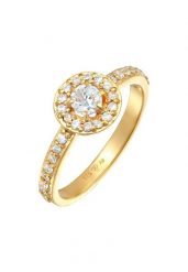 Elli Damski pierścionek zaręczynowy klasyczny z kryształami cyrkonii w srebrze próby 925 Sterling Silver Pierścionki 1 ct. Szare pierścionki Elli, z cyrkonią, srebrne. Za 283.99 zł.