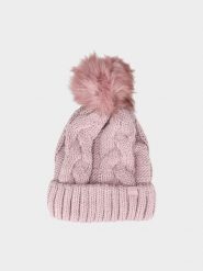 4F Czapka z pomponem damska - różowa S. Czerwone czapki zimowe 4f, bez wzorów, z syntetyku, sportowe. W wyprzedaży za 39.99 zł.