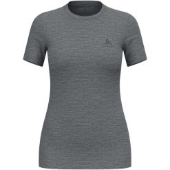 Koszulka damska ODLO Merino 160 BL TOP krótki rękaw 100% wełna merino. Szare bielizna termoaktywna damska ODLO, bez wzorów, z wełny, bez ramiączek. Za 319.98 zł.