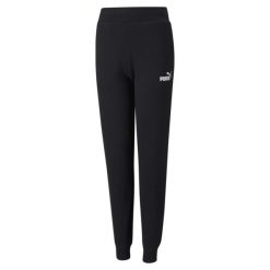 Młodzieżowe spodnie dresowe Essentials PUMA Black. Czarna spodnie dresowe Puma, bez wzorów, z dresówki. Za 95.99 zł.