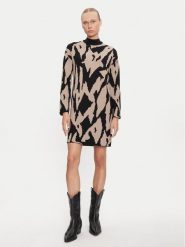 Vero Moda Sukienka dzianinowa Gold New Art 10311362 Beżowy Loose Fit. Brązowe sukienki Vero Moda, l, bez wzorów, z dzianiny, bez kołnierzyka, bez ramiączek. Za 109.99 zł.