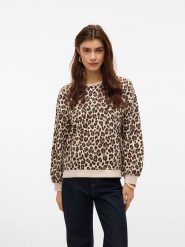 Vero Moda Bluza w kolorze beżowo-czarnym rozmiar: XS. Brązowe bluzy Vero Moda, xs, bez wzorów, z bawełny, bez ramiączek, bez kaptura. Za 132.45 zł.