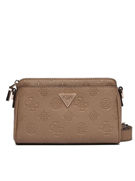 Guess Torebka Cresidia II Mini HWPD98 88720 Brązowy. Brązowe listonoszki Guess, z aplikacjami, ze skóry, bez dodatków. Za 388.99 zł.
