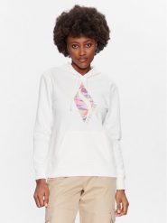 Skechers Bluza Watercolor WHD84 Biały Regular Fit. Białe bluzy Skechers, xs, bez wzorów, z bawełny, bez kaptura. Za 69.99 zł.