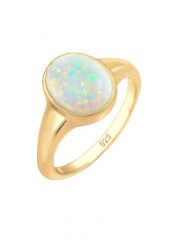 Elli Damski sygnet Trend z syntetycznym opalem w pozłacanym srebrze 925 Sterling Silver Pierścionki 1 ct. Szare pierścionki Elli, z opalem, pozłacane. Za 328.99 zł.