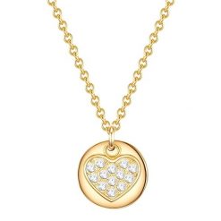 EASTSIDE Kette mit Anhänger Edelstahl gelbgold Preciosa weiß Naszyjniki 1 ct Damski. Białe naszyjniki Eastside, z materiału, pozłacane. Za 299.99 zł.