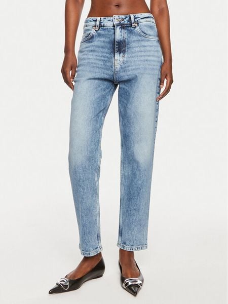 Hugo Jeansy 50519919 Niebieski Mom Fit. Niebieskie jeansy Hugo, bez wzorów, z bawełny. Za 649.99 zł.