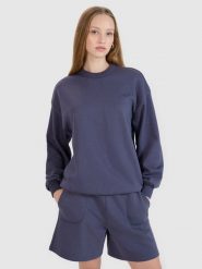 4F Bluza dresowa nierozpinana bez kaptura uniseks - szara XS. Szare bluzy bez kaptura 4f, xs, bez wzorów, z bawełny, bez kaptura. W wyprzedaży za 99.99 zł.