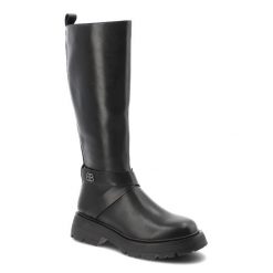 Czarne Kozaki Filippo Eleganckie Obuwie Damskie. Czarne kozaki Filippo, na jesień, bez wzorów, eleganckie, przed kolano, bez obcasa, bez zapięcia. Za 237.99 zł.