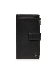 Puccini Duży Portfel Damski NA1501 Czarny. Czarne portfele Puccini, bez wzorów, ze skóry. Za 189.99 zł.