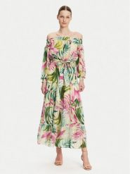 Guess Sukienka letnia W5GT16 WH9Z2 Kolorowy Regular Fit. Sukienki Guess, xl, z aplikacjami, z syntetyku, bez kołnierzyka, bez ramiączek. Za 599.99 zł.