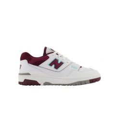 Buty sportowe sneakersy New Balance 550 Burgundy Cyan - BB550WBG. Białe buty do biegania New Balance, bez wzorów, bez zapięcia, do biegania. Za 788.89 zł.