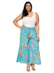 Aller Simplement Spodnie w kolorze turkusowym ze wzorem rozmiar: 42-48. Niebieskie spodnie materiałowe Aller Simplement, bez wzorów, z bawełny, klasyczne, z podwyższonym stanem. Za 69.99 zł.