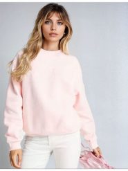 Monki Bluza w kolorze jasnoróżowym rozmiar: XXS. Różowe bluzy Monki, xxs, bez wzorów, bez ramiączek, bez kaptura. Za 39.99 zł.
